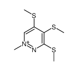 1-methyl-3,4,5-tris(methylsulfanyl)pyridazin-1-ium结构式