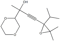 α-[(3,3-Dimethyl-2-isopropyloxiranyl)ethynyl]-α-methyl-1,4-dioxane-2-methanol结构式