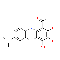 7-(Dimethylamino)-2,3,4-trihydroxy-10H-phenoxazine-1-carboxylic acid methyl ester structure