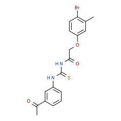 N-{[(3-acetylphenyl)amino]carbonothioyl}-2-(4-bromo-3-methylphenoxy)acetamide Structure