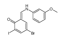 4-bromo-2-iodo-6-[(3-methoxyanilino)methylidene]cyclohexa-2,4-dien-1-one Structure