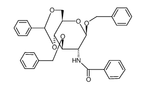 benzyl 2-benzamido-3-O-benzyl-4,6-O-benzylidene-2-deoxy-β-D-glucopyranoside Structure