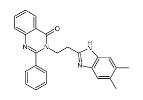 3-[2-(5,6-dimethyl-1H-benzimidazol-2-yl)ethyl]-2-phenylquinazolin-4-one Structure