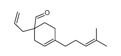 1-allyl-4-(4-methyl-3-pentenyl)cyclohex-3-ene-1-carbaldehyde结构式