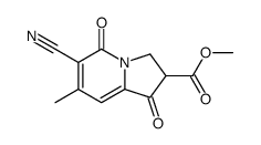 6-Cyano-1,2,3,5-tetrahydro-7-methyl-1,5-dioxo-2-Indolizinecarboxylic Acid Methyl Ester结构式