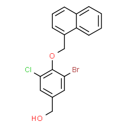 3-BROMO-5-CHLORO-4-(1-NAPHTHALENYLMETHOXY)-BENZENEMETHANOL structure