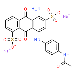 disodium 1-amino-4-[N-(4-acetylaminophenyl)amino]anthracene-2,5-disulphonate结构式