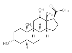 Pregnan-20-one, 3,12-dihydroxy-, (3.alpha.,5.beta.,12.alpha.)- Structure