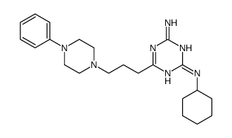 2-N-cyclohexyl-6-[3-(4-phenylpiperazin-1-yl)propyl]-1,3,5-triazine-2,4-diamine结构式