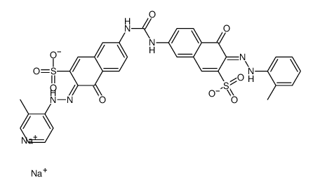 2-Naphthalenesulfonic acid, 7,7'-(carbonyldiimino)bis[ 4-hydroxy-3-[(2-methylphenyl)azo]-, disodium salt Structure