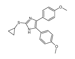 2-cyclopropylsulfanyl-4,5-bis(4-methoxyphenyl)-1H-imidazole结构式