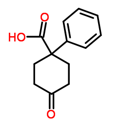 4-Oxo-1-phenylcyclohexanecarboxylic acid structure