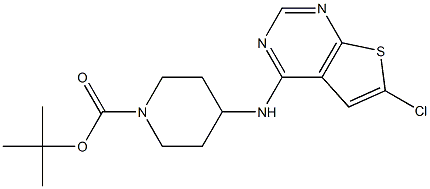 tert-butyl 4-(6-chlorothieno[2,3-d]pyrimidin-4-ylamino)piperidine-1-carboxylate Structure