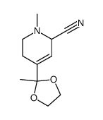 1-methyl-4-(2-methyl-1,3-dioxolan-2-yl)-1,2,5,6-tetrahydropyridine-2-carbonitrile Structure