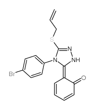 (6Z)-6-[4-(4-bromophenyl)-5-prop-2-enylsulfanyl-2H-1,2,4-triazol-3-yli dene]cyclohexa-2,4-dien-1-one structure