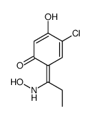 4-chloro-3-hydroxy-6-[1-(hydroxyamino)propylidene]cyclohexa-2,4-dien-1-one Structure