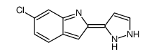 6-chloro-2-(1,2-dihydropyrazol-3-ylidene)indole结构式