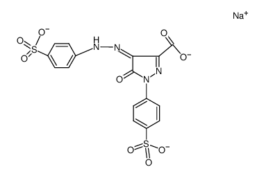 5-oxo-1-(4-sulfo-phenyl)-4-(4-sulfo-phenylhydrazono)-4,5-dihydro-1H-pyrazole-3-carboxylic acid , trisodium-salt结构式