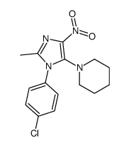 1-[3-(4-chlorophenyl)-2-methyl-5-nitroimidazol-4-yl]piperidine Structure