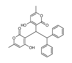 4-hydroxy-3-[1-(4-hydroxy-6-methyl-2-oxopyran-3-yl)-2,2-diphenylethyl]-6-methylpyran-2-one Structure
