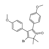 3-bromo-4,5-bis(4-methoxyphenyl)-2,2-dimethyl-1-oxidopyrrol-1-ium结构式