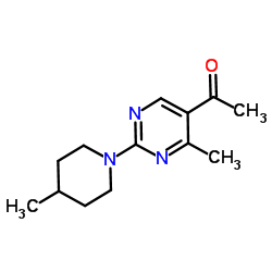 1-[4-Methyl-2-(4-methyl-1-piperidinyl)-5-pyrimidinyl]ethanone结构式