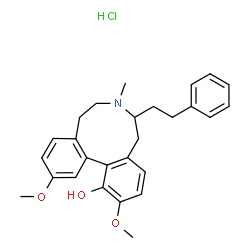 6,7,8,9-tetrahydro-2,12-dimethoxy-7-methyl-6-phenethyl-5H-dibenz[d,f]azonin-1-ol hydrochloride结构式