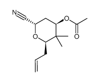 acetic acid 2-allyl-6-cyano-3,3-dimethyl-tetrahydro-pyran-4-yl ester Structure