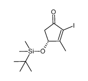 (4R)-4-{[tert-butyl(dimethyl)silyl]oxy}-2-iodo-3-methylcyclopent-2-en-1-one Structure