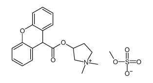 (1,1-dimethylpyrrolidin-1-ium-3-yl) 9H-xanthene-9-carboxylate,methyl sulfate结构式