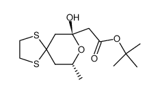 ((7S,9R)-7-Hydroxy-9-methyl-8-oxa-1,4-dithia-spiro[4.5]dec-7-yl)-acetic acid tert-butyl ester结构式