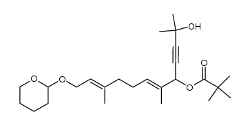 (E,E)-2,6,10-trimethyl-5-pivaloyloxy-12-(tetrahydropyran-2-yloxy)dodeca-6,10-dien-3-yn-2-ol结构式