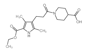 1-{3-[5-(Ethoxycarbonyl)-2,4-dimethyl-1H-pyrrol-3-yl]propanoyl}piperidine-4-carboxylic acid结构式