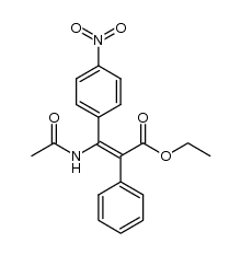ethyl (2E)-3-(acetylamino)-3-(4-nitrophenyl)-2-phenylacrylate结构式