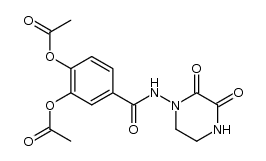 3,4-bis(acetyloxy)-N-(2,3-dioxo-1-piperazinyl)benzamide Structure