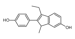 1-ethyl-2-(4-hydroxyphenyl)-3-methyl-3H-inden-5-ol结构式