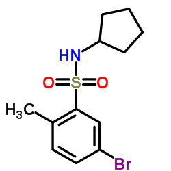 5-Bromo-N-cyclopentyl-2-methylbenzenesulfonamide结构式