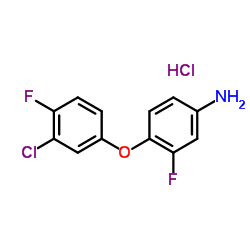 4-(3-Chloro-4-fluorophenoxy)-3-fluoroaniline hydrochloride (1:1) Structure