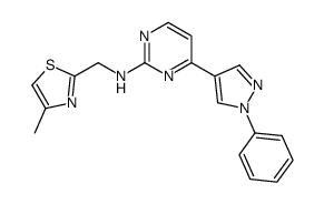 N-[(4-methyl-1,3-thiazol-2-yl)methyl]-4-(1-phenylpyrazol-4-yl)pyrimidin-2-amine Structure
