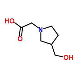 [3-(Hydroxymethyl)-1-pyrrolidinyl]acetic acid结构式