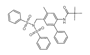 N-(4-methyl-5-((N-(phenylsulfonyl)phenylsulfonamido)methyl)biphenyl-2-yl)pivalamide结构式