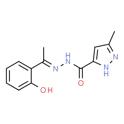 (E)-N-(1-(2-hydroxyphenyl)ethylidene)-3-methyl-1H-pyrazole-5-carbohydrazide结构式