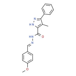 (E)-N-(4-methoxybenzylidene)-4-methyl-3-phenyl-1H-pyrazole-5-carbohydrazide Structure