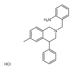 2-(o-aminobenzyl)-4-phenyl-6-methyl-1,2,3,4-tetrahydroisoquinoline dihydrochloride结构式