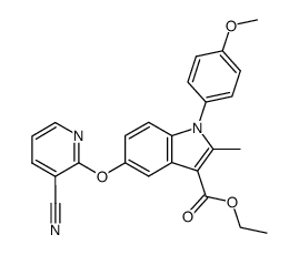 5-(3-Cyano-pyridin-2-yloxy)-1-(4-methoxy-phenyl)-2-methyl-1H-indole-3-carboxylic acid ethyl ester picture