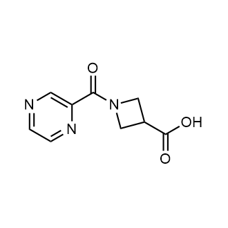 1-(吡嗪-2-羰基)氮杂环丁烷-3-羧酸结构式