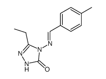 5-Ethyl-4-{[1-p-tolyl-meth-(E)-ylidene]-amino}-2,4-dihydro-[1,2,4]triazol-3-one结构式