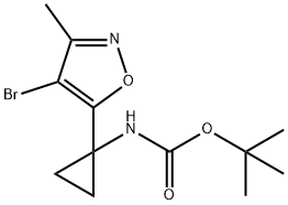 (1-(4-溴-3-甲基异恶唑-5-基)环丙基)氨基甲酸叔丁酯结构式