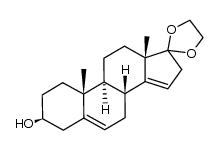 17,17-ethylenedioxy-3β-hydroxyandrosta-5,14-diene Structure