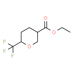 ethyl 6-(trifluoromethyl)oxane-3-carboxylate结构式